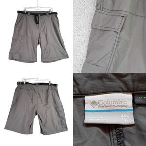 Columbia Cargo Shorts Omni-Shade Sun Protection Men's Size 36 Gray Nylon
